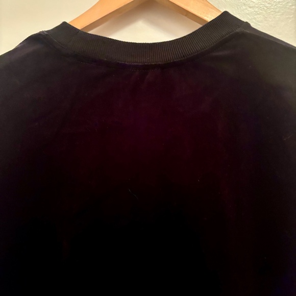 Athleta Retroplush Black Velvet Crewneck Sweatshirt Snap Button Side Slit- SP - Picture 7 of 14